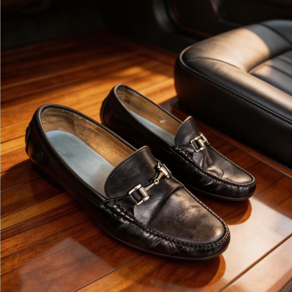 PETER MILLAR MENS BLACK DRIVING SHOES SIZE 10.5 M